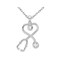 Gem And Harmony Stethoscope Charm Pendant Necklace in Sterling Silver with Cubic Zirconia (CZ) and Chain